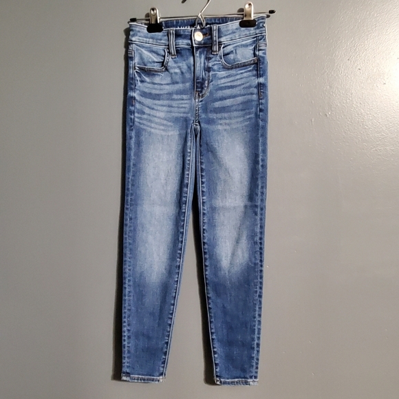 American Eagle Hi-Rise Jegging Next Level Stretch Jeans Size 000 X-Short - Picture 1 of 6